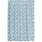Light blue shower curtain with gentleman blue theme including images of men with top hats, fine dining chairs, and dogs