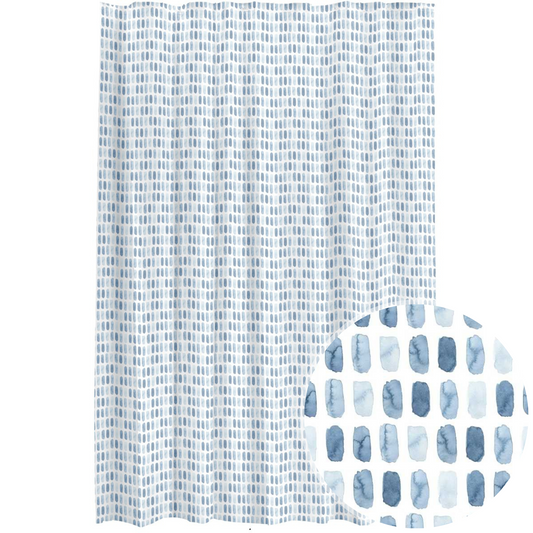Blue Watercolor Squares Shower Curtain