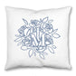 Blue Marian Cross and Roses Throw Pillow