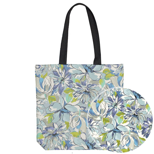 Painterly Floral Green Tote Bag