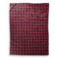 Red Plaid Throw Blanket - shades and stripes of green and red with gold or yellow mixed in