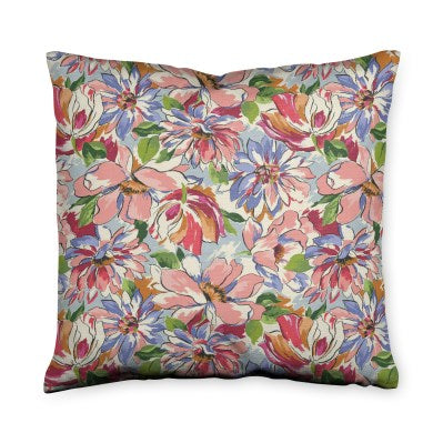 Painterly Floral Pink Throw Pillow