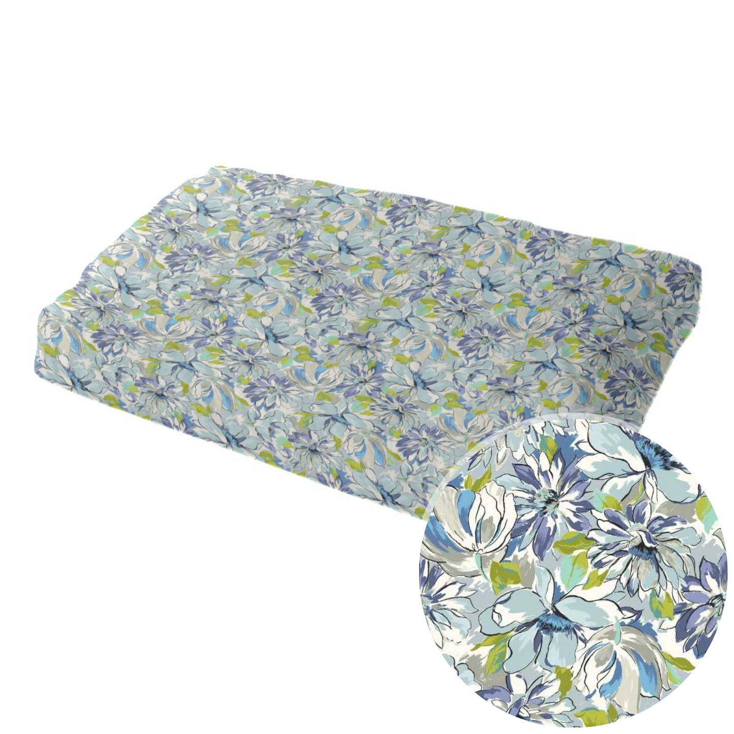 Painterly Floral Green Pet Bed