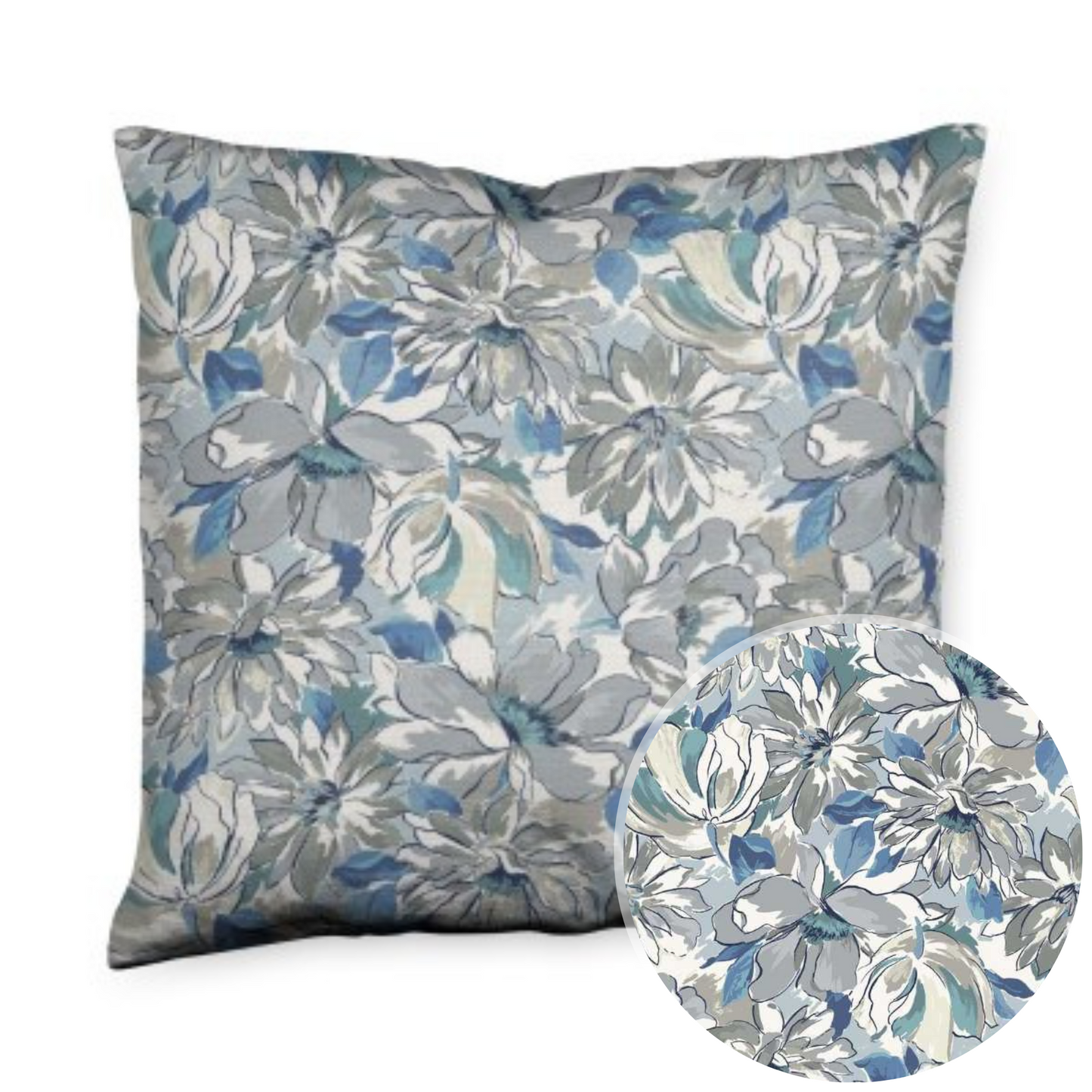 Painterly Floral Grey Throw Pillow