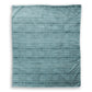 Throw blanket with stripes that are shades of blue, light blue, and green  - small - 50 x 60