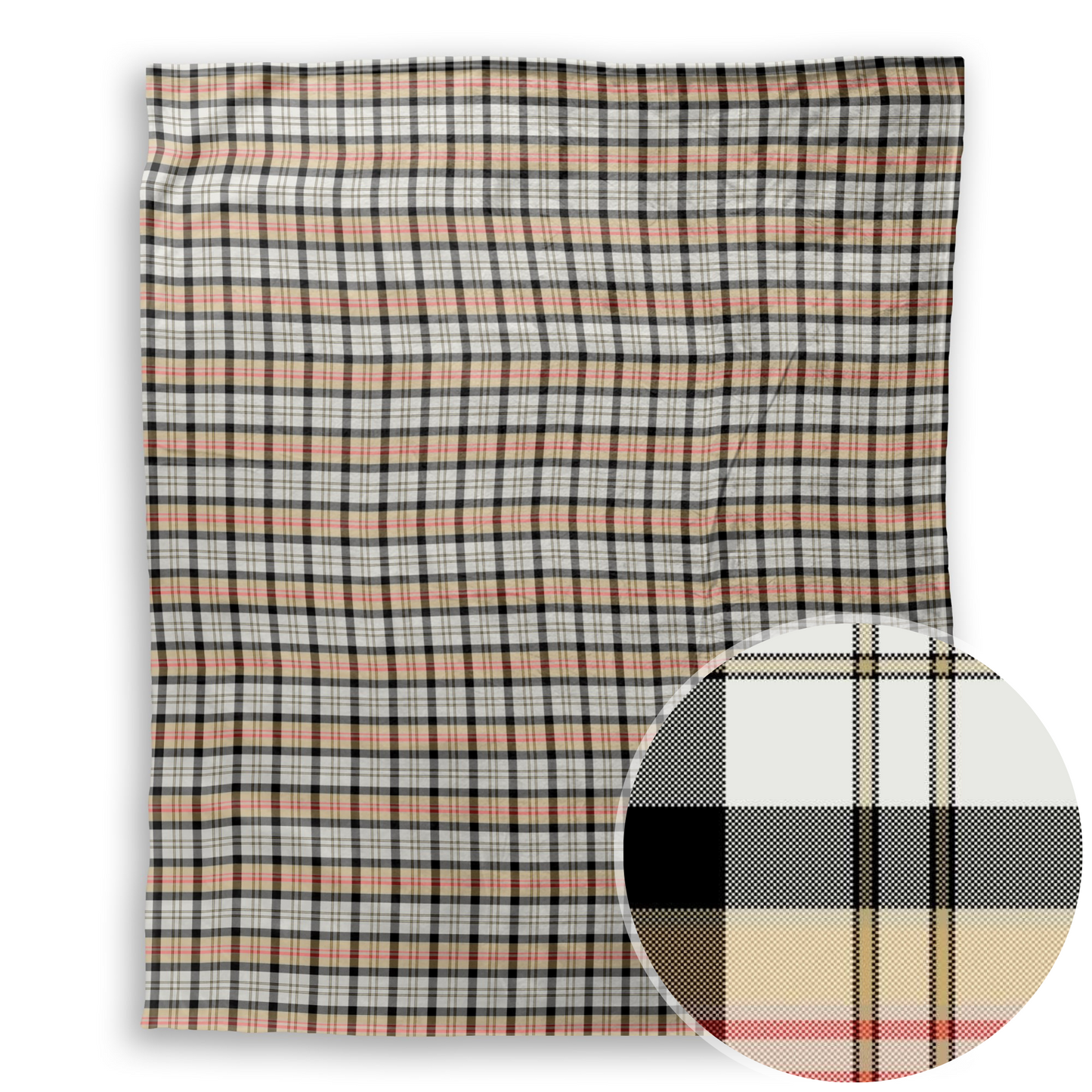 Silver and Gold Plaid Throw Blanket