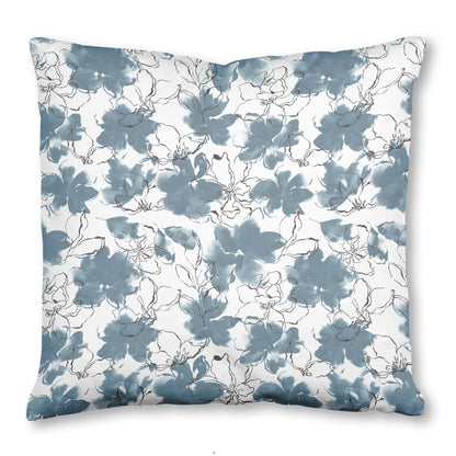 Blues in Bloom Throw Pillow