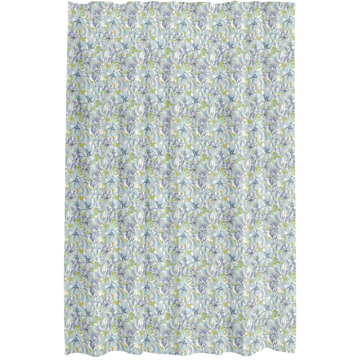 Painterly Floral Green Shower Curtain