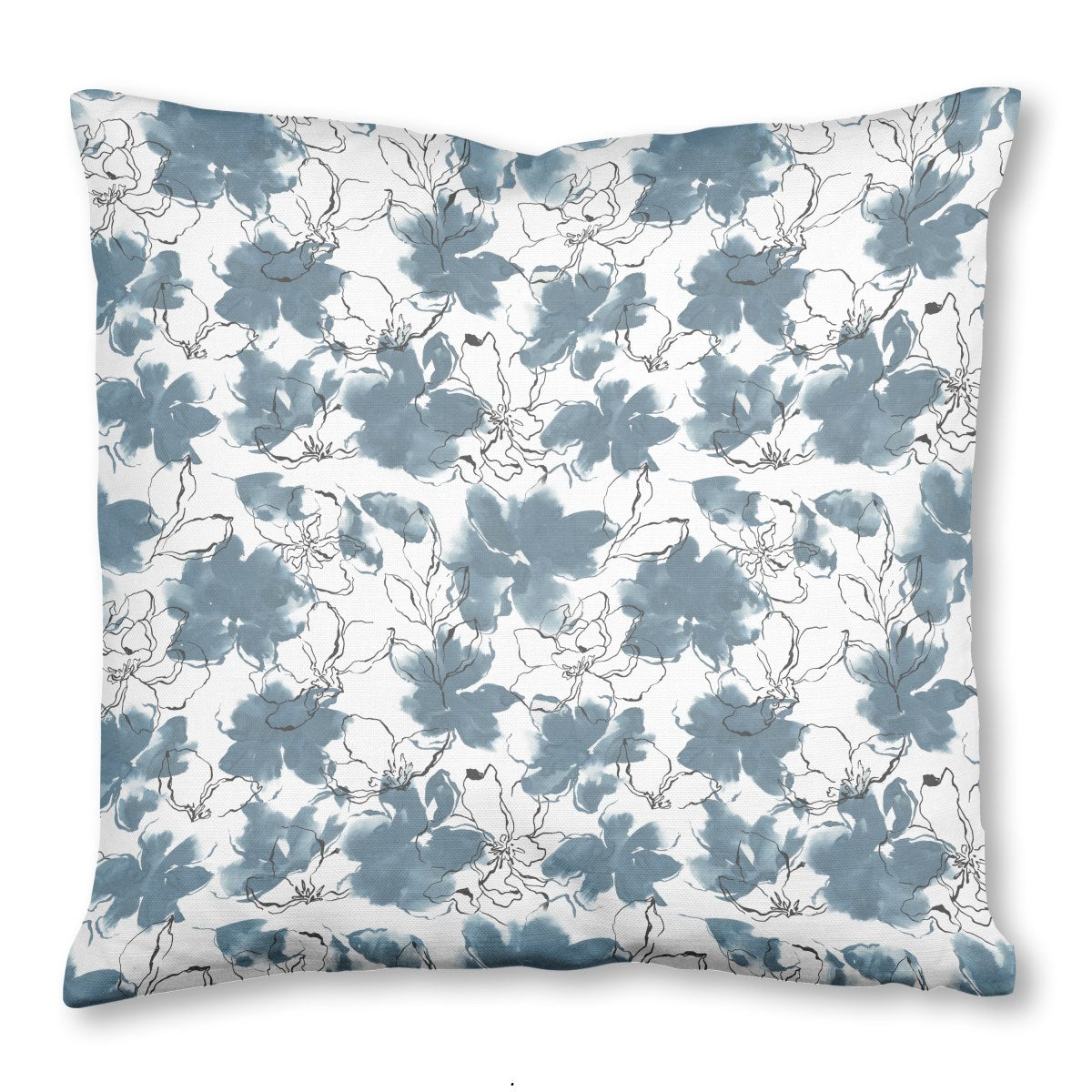 Blues in Bloom Throw Pillow