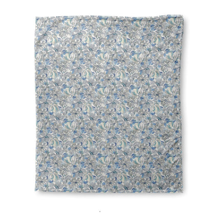 Painterly Floral Grey Throw Blanket