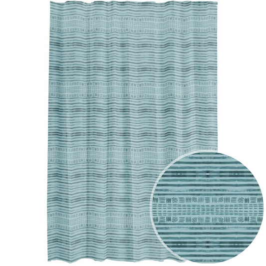 Deep Ocean Stripe Shower Curtain