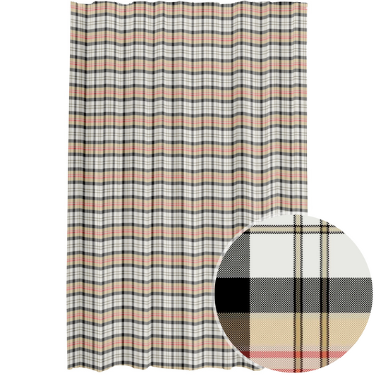 Silver and Gold Plaid Shower Curtain