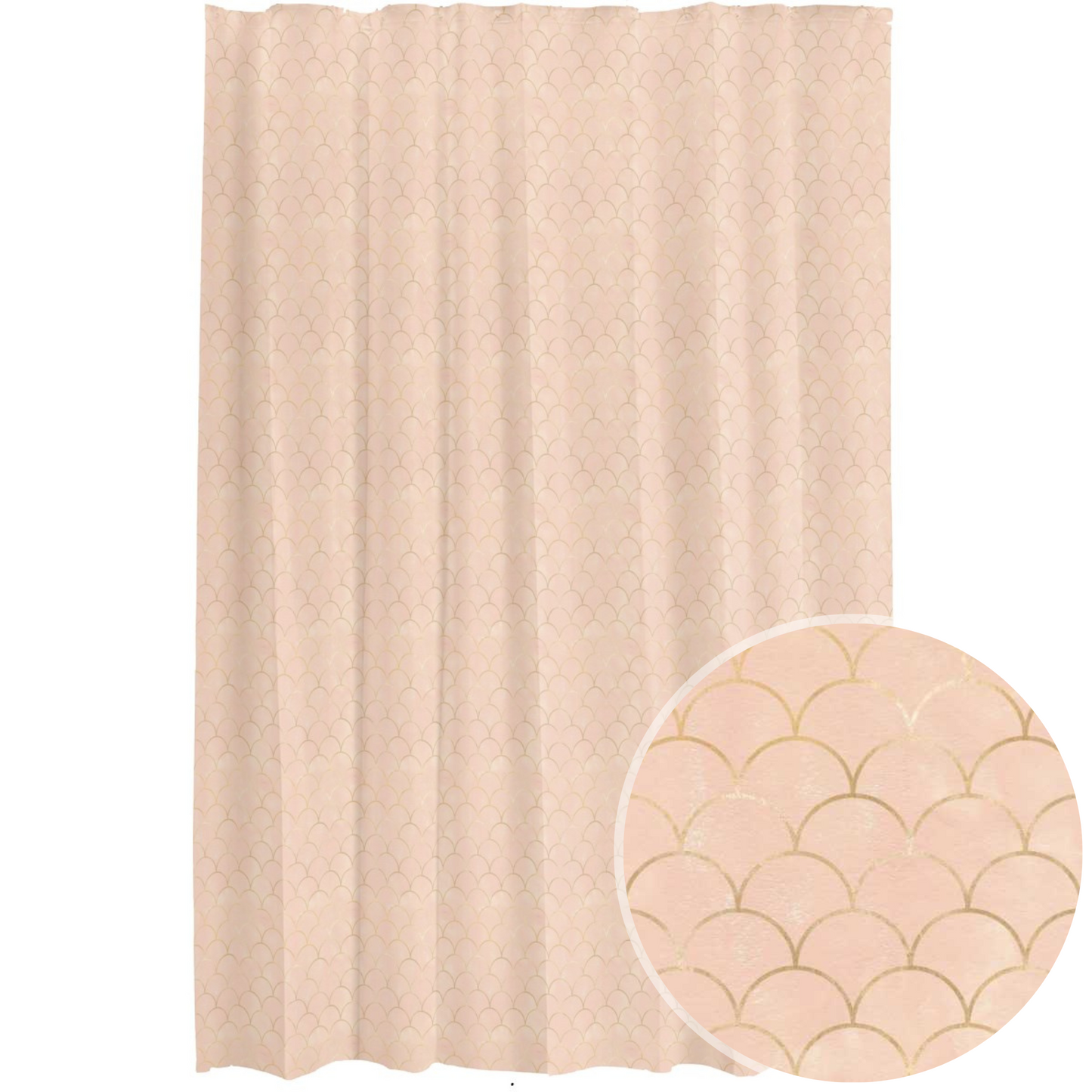 Blush Pink and Gold Scale Shower Curtain