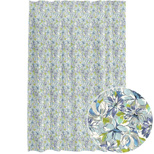 Painterly Floral Green Shower Curtain