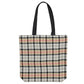 Silver and Gold Plaid Tote Bag