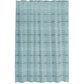 shower curtain with blue markings and shaded blue strips