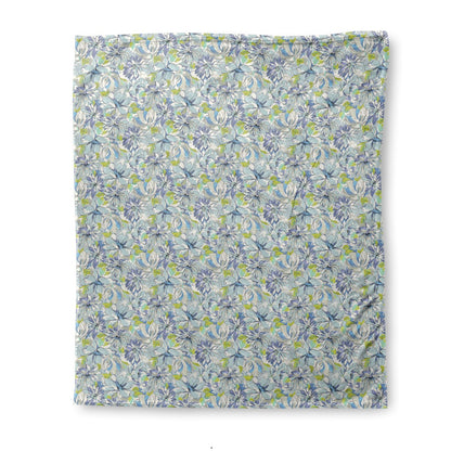 Painterly Floral Green Throw Blanket
