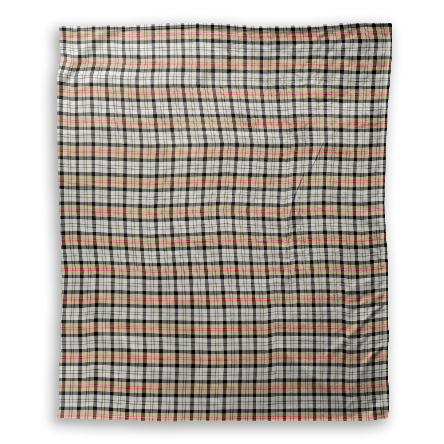 Silver and Gold Plaid Throw Blanket